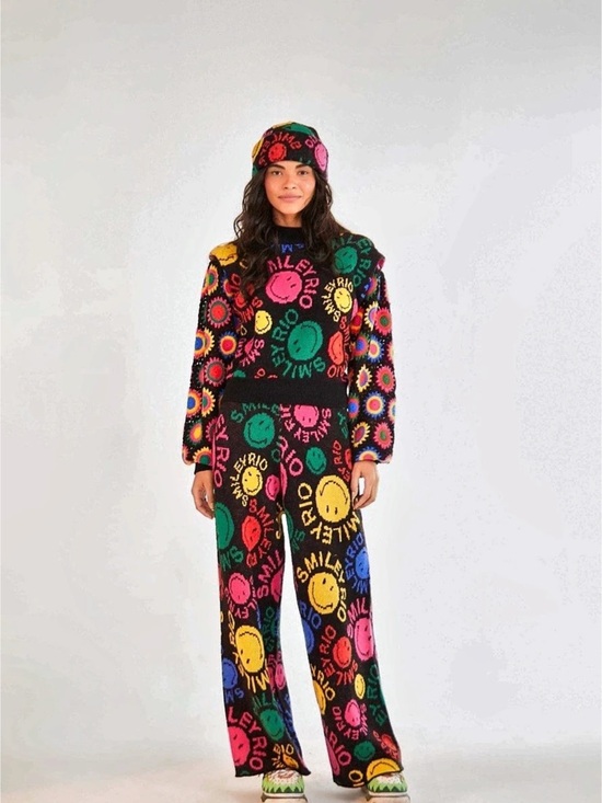 FARM Rio Pants - Farm Rio x Smiley Knit Pants